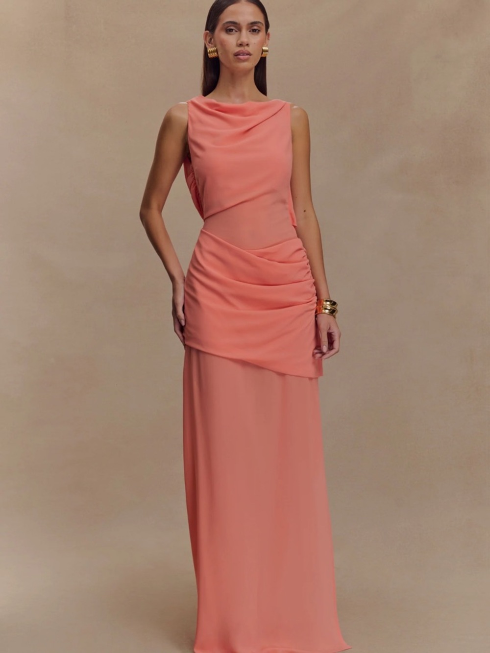 NWT! Meshki Daria Draped Maxi Dress